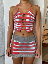Zweiteiliges Strickset mit Streifen und Cut-outs
